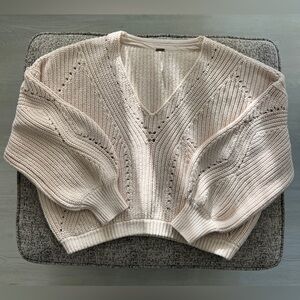 Free People Cozy Knit V-Neck Sweater